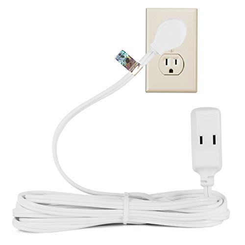 Maximm Cable 3 Feet Flat Plug Extension Cord/Wire, Multi Outlet