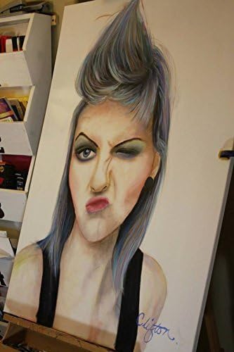36" x 48" Original Oil Painting Punk Rock Girl LARGE by Sandy Clifton expression Oil Portrait