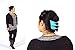 HairZing Boho Artisan Glass Wide Eyelet, Perfect for Easy Ponytails, UpDos and Twists, Black, Medium