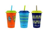 Reduce GoGo's 12oz Straw Cups for Kids, 3 Pack Cosmic - Kids Cups with Lids and Straws are the Perfect Toddler Tumbler for Home and Travel - BPA Free, Dishwasher Safe, 3 Fun Designs, Fits Cupholders