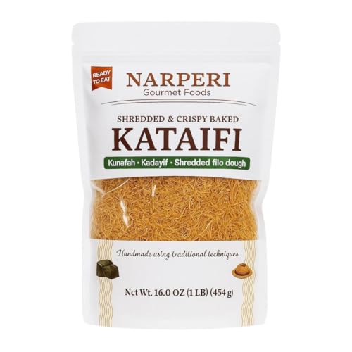Toasted Kataifi ready for Dubai Chocolate Shredded Filo Dough, 1 lb Crispy Kataifi Pastry, Vegan Ready-to-Eat, Traditional Middle Eastern & Turkish Dessert, Perfect for Ramadan, Eid, Iftar & Kunafa at Amazon
