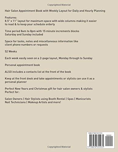 Who's Hair Today: Hair Salon Appointment Book Spa Schedule Reservation Organizer Hairdresser Spa Stylist Floral Beauty Yearly Monthly Weekly Daily ... Nail Bar Care Interval Client Record Mobile - Image 2