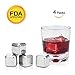 Skymore Whiskey Stones Gift Set, Reusable Ice Cubes Stainless Steel, Chilling Stone for Whiskey, Vodka, Wine, Beer, Beverage and All Drinks, 4Pcs Pack With A Bag