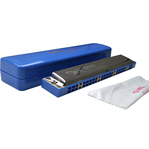 image for Jiuxun Tremolo Harmonica 24 Hole Stainless Steel Harmonica Key of C wi