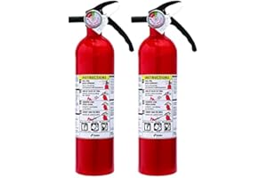 ‎WALTER KIDDE PORTABLE EQUIPMENT INC Kidde FA110 Multipurpose Fire Extinguishers 2 Pack - Red, (Rating 1-A:10-B:C) - UPDATED - Includes Custom Stickers (2)