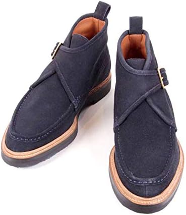 Amazon Polpetta ポルペッタ Bormio シングルストラップ スエード ブーツ チャッカブーツ Uチップ ネイビー メンズ ブーツ