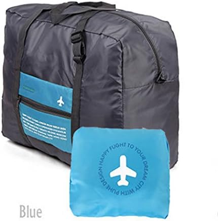 Foldable Lightweight Duffle Bag Waterproof Travel Storage Luggage Tote Bag for Women and Men (blue)