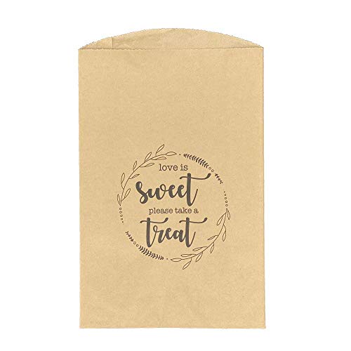 100 Kraft Paper Treat Bags, 2in Expandable Sides, Wedding Cookie Bags, Wedding Favor Bags, Cookies Treat Bag, Candy Bags, Goodie Bags, Party Favor Bags, Grease Proof Food Safe, Recyclable