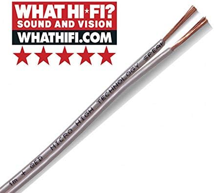 QED Performance Micro Slimline White OFC Speaker Cable for HiFi and Home Cinema Systems (Per Metre)