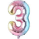 40 inch Rainbow Gradient Colorful Big Size Number Foil Helium Balloons Birthday Party Celebration Decoration Large globos (40 inch Rainbow 3)