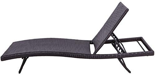 Amazon Com Palm Springs Outdoor Adjustable Rattan Sun Lounger