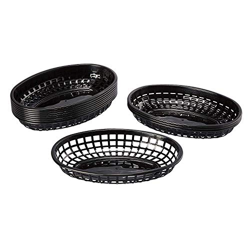 Juvale 12-Pack Plastic Oval Baskets for Fast Food Service, Restaurants and Deli, 9 x 6 x 1.5 Inches - Thumbnail 7
