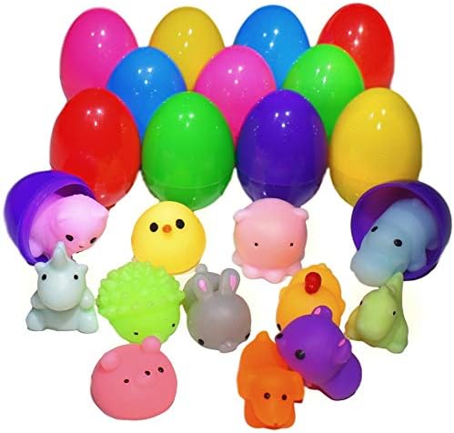 12 pcs of Eggs in Colors with Surprise Squishy for Easter Mochi Squishies for Party Favor
