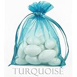A&S Creavention&reg; Basic Elegant Organza Drawstring Jewelry Pouches Bag Party Wedding Gift Bags appr 5x7 Inches, 100pcs (appr 5x7", Turquoise)