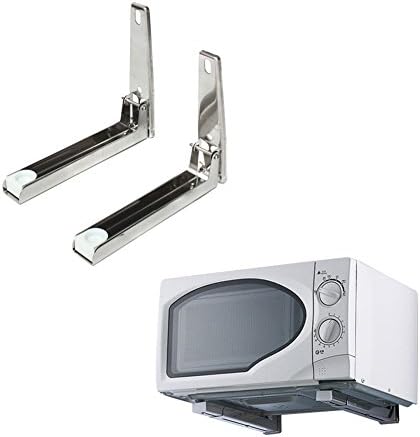 Wall Mount Microwave Oven Holder Shelf Stainless Steel Foldable Bracket Stand
