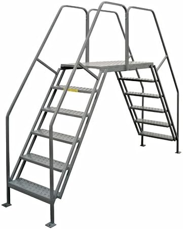 PW Platforms CO4035-Serrated Crossover Platform, 4 Steps, 24" x 35" Platform, Serrated Stairs