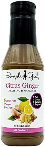 Simple Girl Organic Citrus Ginger Salad Dressing - 2 Bottles - 16oz - Sugar Free - Diabetic/Vegan Friendly - No Carb…