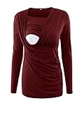 Jinson Women's Ruched Side-Shirred Nursing Top Short Sleeve Breastfeeding Tee Shirt