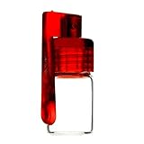 Red Spoon Snuff Bullet Acrylic w Glass Vial Snorter