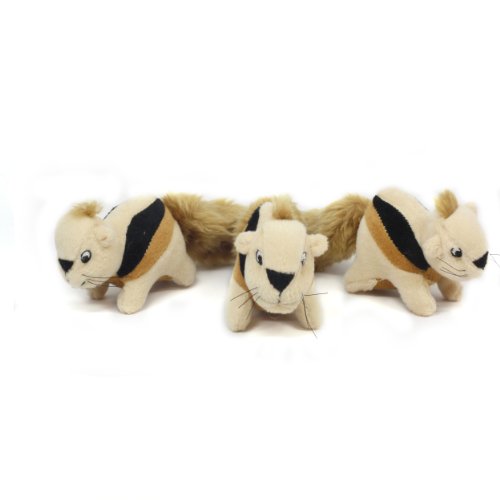 Squeakin' Animals Squeaky Plush Dog Toys, Replacement Hide a Squirrel Squeak Toys by Outward Hound, 3 pack