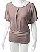Doublju Loose Fit Shirring Dolman Blouse Top for Women with Plus Size