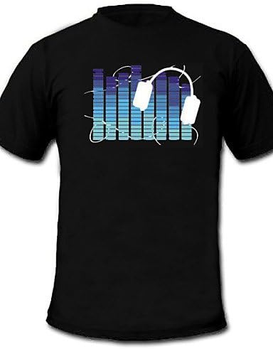 HJLHYL Sound and Music Activated Spectrum VU Meter EL Visualizer LED T-shirt (2AAA) , m