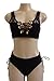 Almaree Lace Crochet High Waist Tie Side 2PCS Bikini Beachwear for Woman Black L