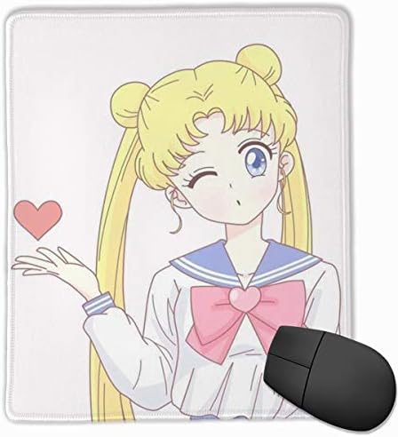 Mouse Pad- Stylish Sailor Moon Print Extended Mouse Mat with Stitched Edges and Non Slip Rubber Base