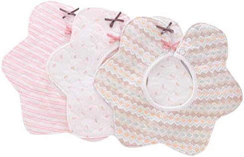 3 Colors Baby Bibs 360 Degree Rotation Cotton Bib Set Soft Breathable Bandana Drooling Scarf Strap Baby Feeding Supplies for Newborn Infant Toddler Girls Boys
