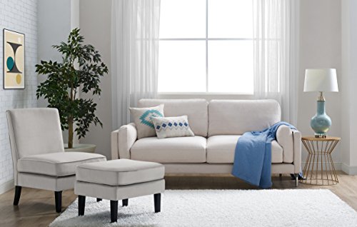 Elle Decor UPH10020A Elle Décor Olivia Ottoman, Accent Chair, Gray - Thumbnail 2