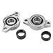 XMHF 2 Set 15mm FL002 Zinc Alloy Self Aligning Pillow Block Flange Bearing