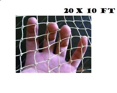 Kriwin Anti Bird Agro Net with Nylon Ropes for Easy Tying (White, 200 sq ft)