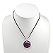 CHUVORA Hand Blown Glass Multi-Colored Black Pink Purple Round Pendant Necklace, 18 inches