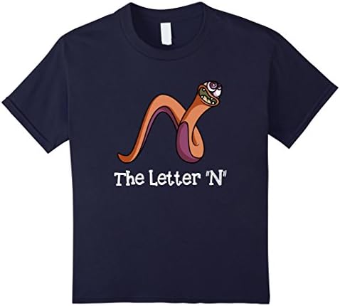 unisex-child Monster Alphabet! The Letter "N" Kindergarten Toddler Tee 10 Navy