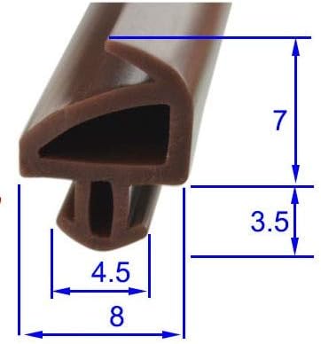 Lessonmart Tubular Gasket Weatherstrip Aluminium Door Window Slot Seal Strip Triangle Silicone TPV Rubber 5 x 12m 10m Black White Brown