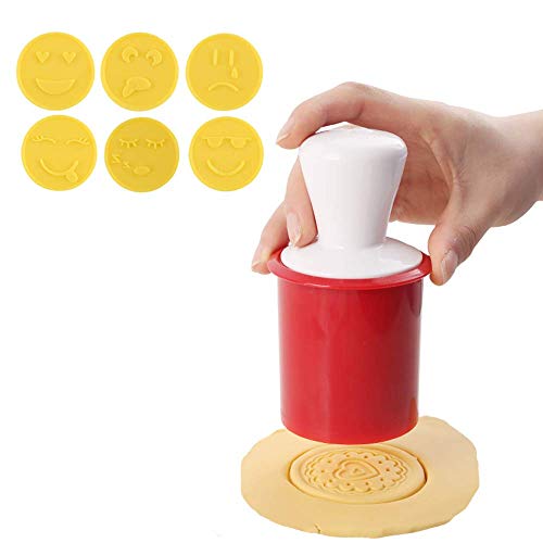 Silicone Cookie Stamps Set, 6pcs Hand Press Cookie Cutter Stamper Set Pastry Molds, DIY Baking Decoration Tools