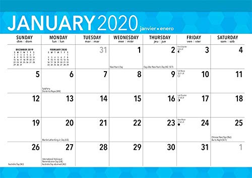 Large Print 2020 17 x 12 Inch Monthly Desk Pad Calendar, Easy to See with Large Font - Thumbnail 3