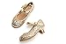 THEE BRON Toddler Little Girls Low Medium Heel Dress Flats Mary Jane Pumps(901 Toddler,Gold/8M)