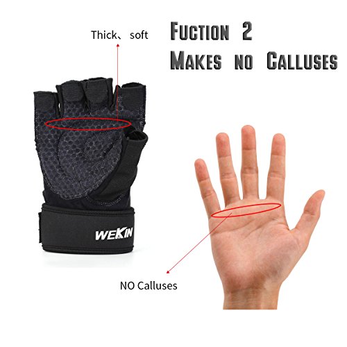 Professional Weightlifting Powerlifting Gloves with THICK WRISTER Gives GOOD Protection for Wrist, NO Calluses in Fitness, and Anti-Slip in Exercise - Thumbnail 3