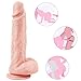 Thrusting Dildo Sex Toy for Women with 5 Thrusting & Rotating Actions 7 Vibration Modes for G Spot Clitoral Anal Stimulation, PALOQUETH Realistic Vibrating Dildo Vibrator Thruster 8.5 Inch