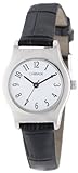 Carriage Women's C3C364 Silver-Tone Round Case White Dial Black Croco Leather Strap Watch