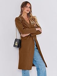 ANRABESS Long Cardigans for Women Lapel 2023 Fall