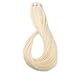 Full Shine Tape in Hair Extensions Real Human Hair 60 Platinum Blonde Tape Hair Extensions Real Human Hair 16 Inch Invisible Remy Human Hair Extension 50g Extensions Human Hair Natural 20 Pcs