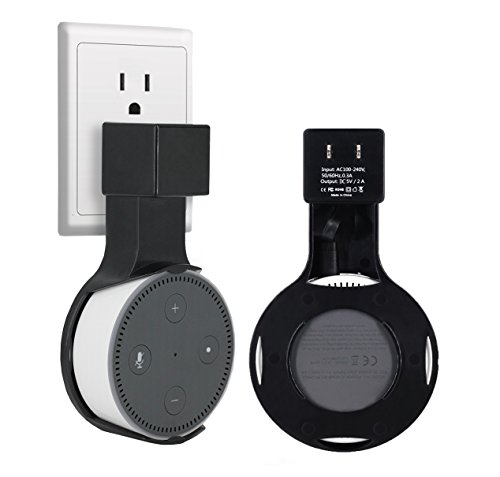 AOTINA Echo Dot 2 Wall Mount Outlet Wall Mount Hanger Holder Stand Plug in mount for Amazon Echo Dot 2nd Gener