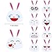 Chuangdi 200 Pieces Easter Bunny Stickers Emoji Bunny Face Stickers, Easter Stickers 1.5 Inch Adhesive Labels on 2 Rolls