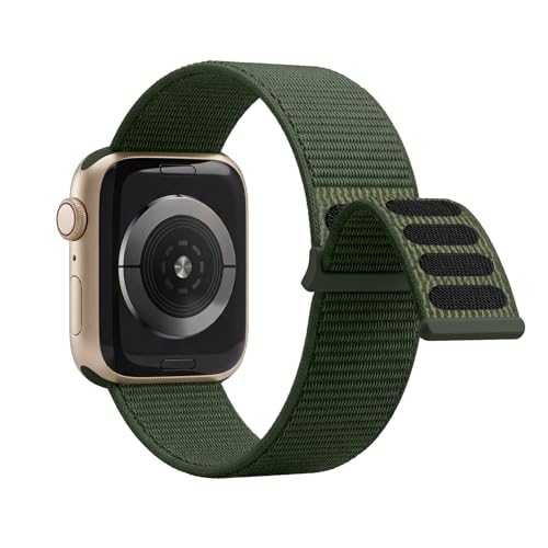 Lobnhot Nylon Strap Compatible for Apple Watch Straps 38mm 40mm 41mm, Adjustable Soft Sports Band Compatible with iWatch Series 10 9 8 SE 7 6 5 4 3 2 1, Cargo Khaki — image 1
