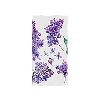 Tagours Purple Violet Lilac Flower Soft Spa Beach Bath Towel Fingertip Hand Towel Washcloth for Baby Adult Bathroom Beach Shower Wrap Hotel Travel Gym Sport 30x15 Inch