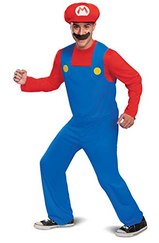 DISGUISE Super Mario Bros. Mario Adults Costume, Officially Licensed by, Comfortable Fit and Detailed Design, Xl 42 To 46