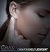 Stud Earrings - Sterling Silver Stud Earrings S925 - CZ Round Crystal Cubic Zirconia Stud Earrings - Rhodium Plated Screw Back Earrings for Women Fashion - Hypoallergenic 10 PRONG! 11 STONES!