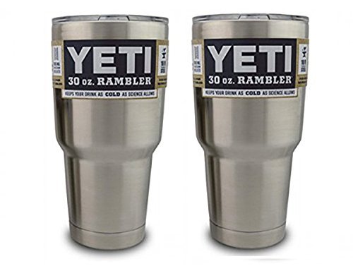 Set of 2 Premiun YETI Rambler Tumbler Set, 30 oz - 18/8 stainless steel - double-wall vacuum - BPA free - for Camping & Outdoors
